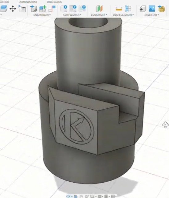 Diseño 3D de una pieza de recambio fabricada por Kilbytec