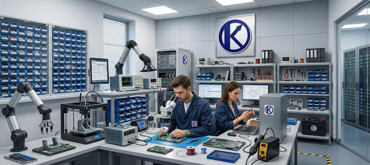 Técnicos trabajando en el taller de Kilbtec